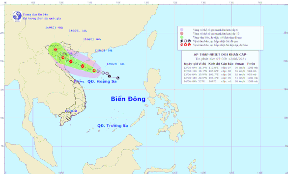 Dự báo bão giật cấp 10 có thể vào Vịnh Bắc Bộ rạng sáng mai 13-6 - Ảnh 1.