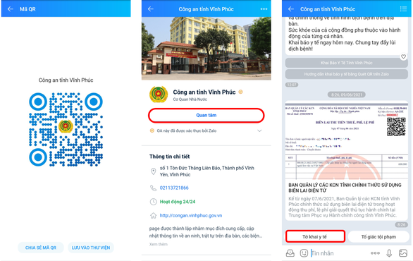 Nhận mã QR tờ khai y tế qua Zalo, khỏi chụp hình lưu điện thoại - Ảnh 1. Nhận mã QR tờ khai y tế qua Zalo, khỏi chụp hình lưu điện thoại - Ảnh 1.