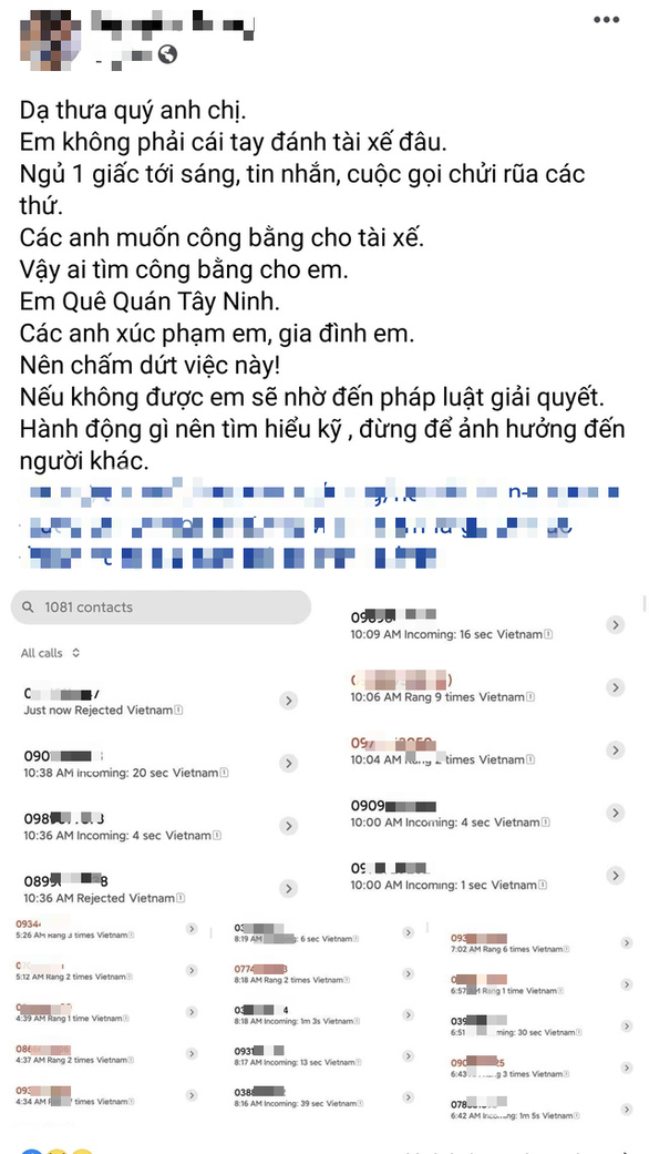 Nhận hàng trăm tin nhắn khủng bố oan vì bị lầm tưởng là người đánh tài xế - Ảnh 1.