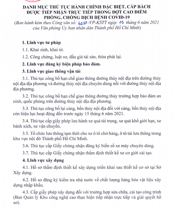 Những thủ tục hành chính cấp bách nào được nộp trực tiếp trong cao điểm chống dịch? - Ảnh 2.