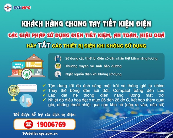 Mùa nắng nóng, EVNNPC tiết giảm điện dùng tại công sở - Ảnh 2. Mùa nắng nóng, EVNNPC tiết giảm điện dùng tại công sở - Ảnh 2.