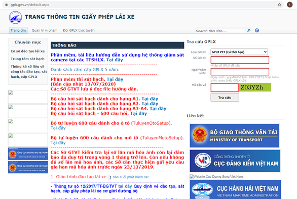 Đề nghị ngăn chặn trang thông tin điện tử giấy phép lái xe giả mạo - Ảnh 1. Đề nghị ngăn chặn trang thông tin điện tử giấy phép lái xe giả mạo - Ảnh 1.