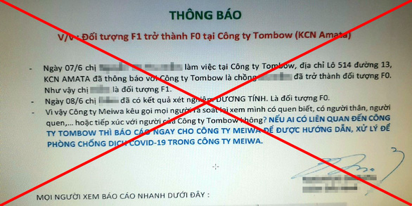 Yêu cầu doanh nghiệp thu hồi thông báo ‘F1 trở thành F0’ tại KCN Amata - Ảnh 1.