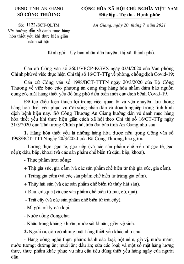 Nhiều tranh cãi, các tỉnh miền Tây ra văn bản hướng dẫn về hàng thiết yếu - Ảnh 5.