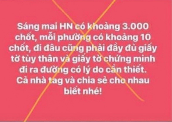 Đăng tin tào lao nói Hà Nội có khoảng 3.000 chốt, nhận phạt 12,5 triệu đồng - Ảnh 1.