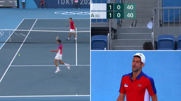 Thua trận, Djokovic nổi điên đập vợt và ném vợt lên khán đài - Ảnh 1.