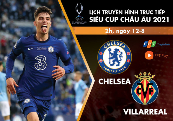 Lịch trực tiếp trận tranh Siêu cúp châu Âu 2021: Chelsea - Villarreal - Ảnh 1.