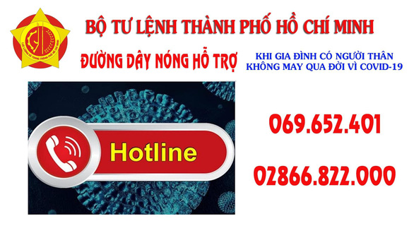 Bộ tư lệnh TP.HCM công bố đường dây nóng hỗ trợ người dân gặp khó khăn vì COVID-19 - Ảnh 1.