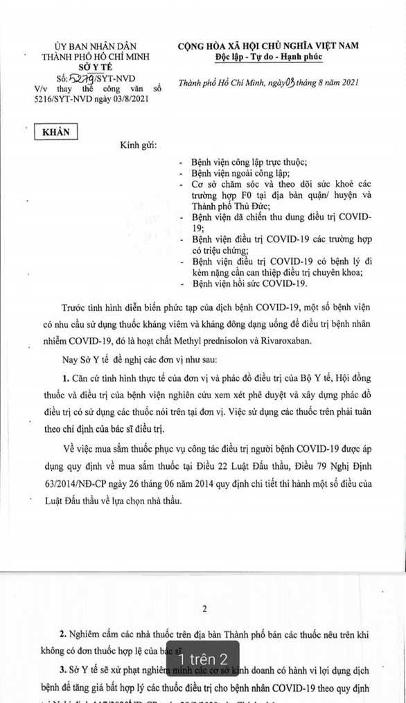 1 ngày, Sở Y tế TP.HCM 2 lần ra văn bản khẩn thu hồi 2 văn bản ban hành trước - Ảnh 4.