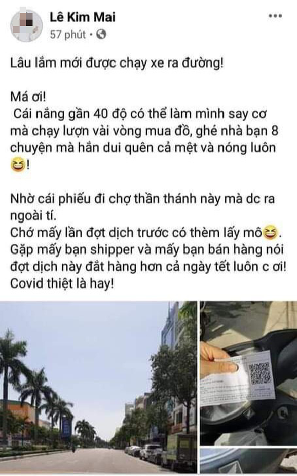 Khoe ‘chiến tích’ cầm thẻ đi chợ để đi ‘tám chuyện’ lúc giãn cách - Ảnh 1.