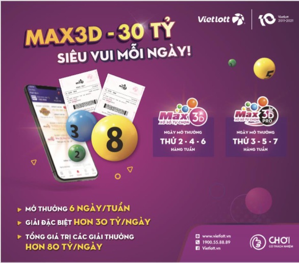 Vietlott ra mắt sản phẩm xổ số tự chọn Max 3D Pro - Ảnh 1. Vietlott ra mắt sản phẩm xổ số tự chọn Max 3D Pro - Ảnh 1.