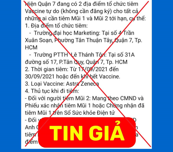 Quận 7 đang có 2 điểm tiêm vắc xin tự do, không cần đăng ký là thông tin giả - Ảnh 1.