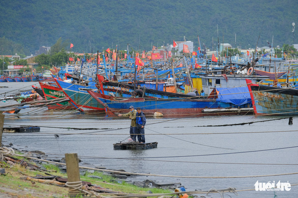 Ngư dân Đà Nẵng mang tàu thuyền lên đường, néo vô cây... đề phòng bão số 6 - Ảnh 2.