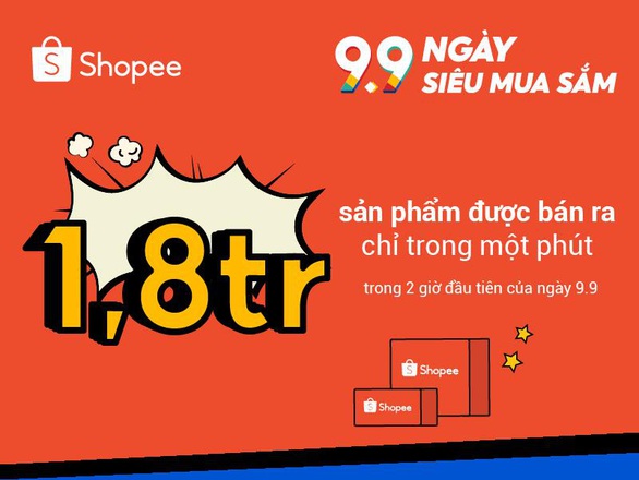 1,8 triệu sản phẩm đã được bán ra chỉ trong vòng một phút trên Shopee - Ảnh 1. 1,8 triệu sản phẩm đã được bán ra chỉ trong vòng một phút trên Shopee - Ảnh 1.