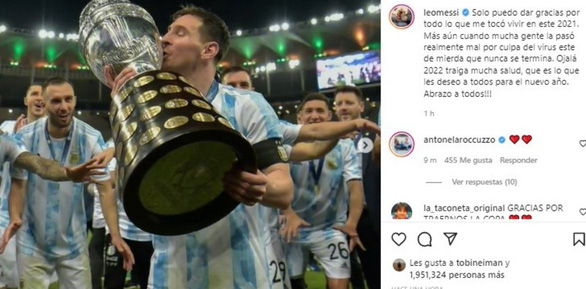 Messi gửi lời chúc mọi người thật nhiều sức khỏe trong năm 2022 - Ảnh 1.