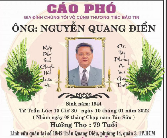 PGS.TS Nguyễn Quang Điển qua đời ở tuổi 79 - Ảnh 1.