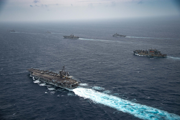 Nhóm tàu Mỹ kết thúc đợt huấn luyện trên Biển Đông - Ảnh 1.