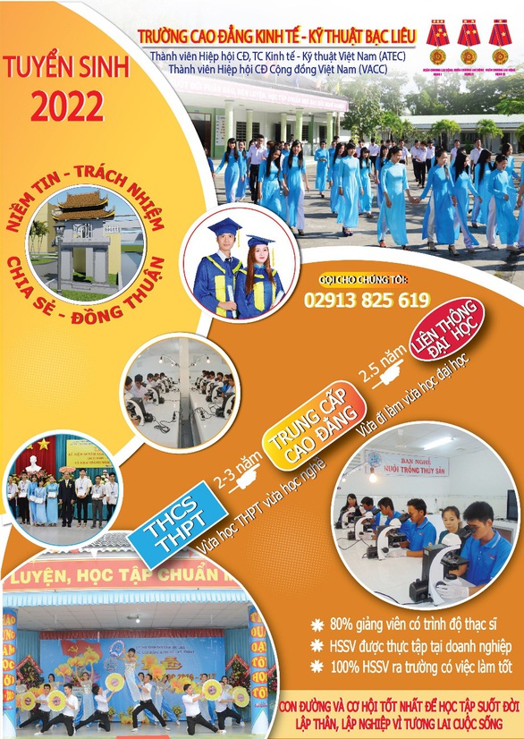 Trường Cao đẳng Kinh tế - Kỹ thuật Bạc Liêu tuyển sinh năm 2022 - Ảnh 2. Trường Cao đẳng Kinh tế - Kỹ thuật Bạc Liêu tuyển sinh năm 2022 - Ảnh 2.