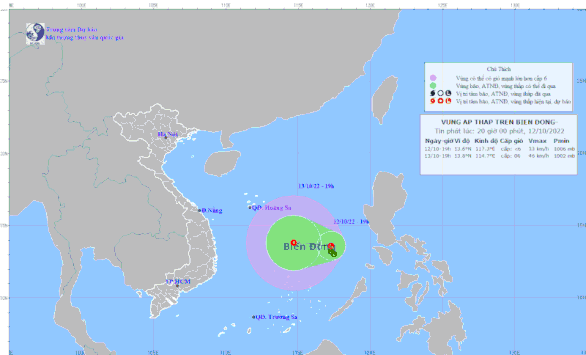 Vùng áp thấp sẽ mạnh lên thành áp thấp nhiệt đới trên Biển Đông - Ảnh 1.