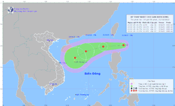 Áp thấp nhiệt đới ngoài khơi Philippines hướng vào Biển Đông - Ảnh 1.