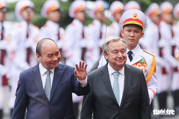 Chủ tịch nước đón và hội đàm với Tổng thư ký Liên Hiệp Quốc Antonio Guterres - Ảnh 1.