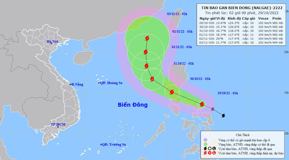 Thời tiết 29-10: Bão sắp vào Biển Đông nhưng không ảnh hưởng đất liền - Ảnh 1.