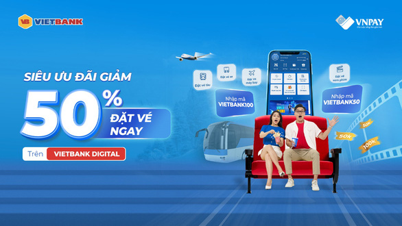 Giảm 50% khi đặt vé máy bay, tàu xe, vé xem phim trên Vietbank Digital - Ảnh 1.