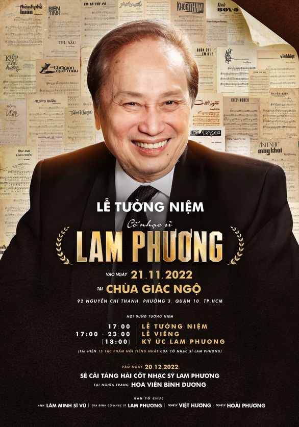 Tiếp viên hàng không thi nam vương; Trình diễn 15 tác phẩm của Lam Phương tại lễ tưởng niệm - Ảnh 1.