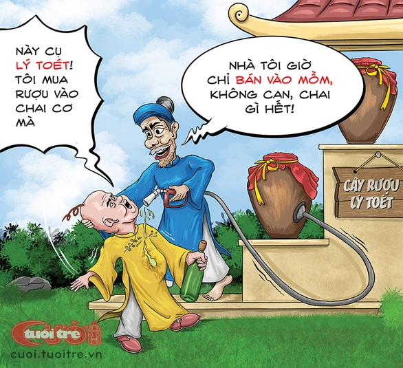 Lý Toét bán rượu nhỏ giọt cho Xã Xệ - Ảnh 1. Lý Toét bán rượu nhỏ giọt cho Xã Xệ - Ảnh 1.