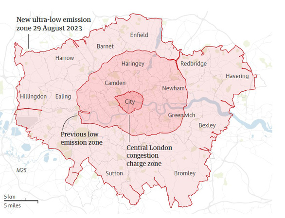 London mở rộng vùng phát thải cực thấp, thu phí đối với ô tô - Ảnh 2.