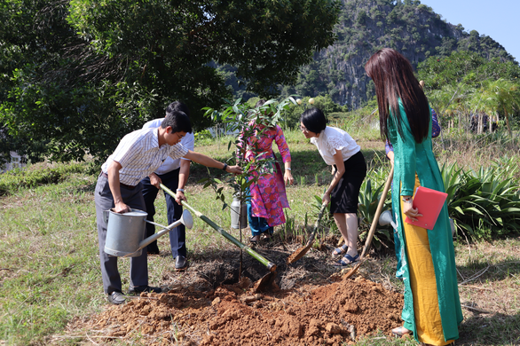 Trồng cây ở Cát Bà hưởng ứng sáng kiến trồng 1 tỉ cây xanh - Ảnh 1.
