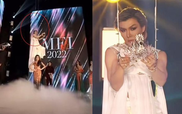 Chủ tịch Miss Fabulous International đu người như diễn xiếc để trao vương miện - Ảnh 3. Chủ tịch Miss Fabulous International đu người như diễn xiếc để trao vương miện - Ảnh 3.