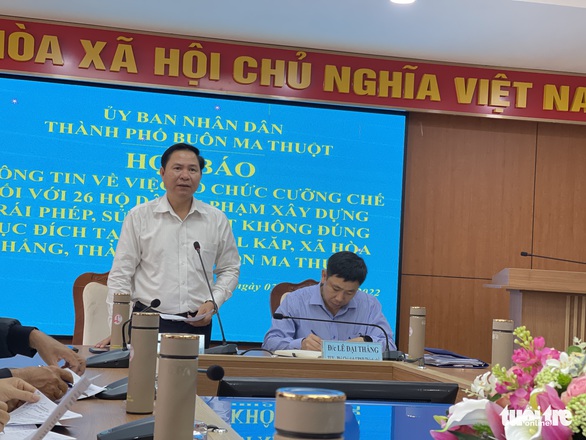 Tiếp tục cưỡng chế 26 căn nhà xây trái phép trên đất nông trường - Ảnh 1. Tiếp tục cưỡng chế 26 căn nhà xây trái phép trên đất nông trường - Ảnh 1.