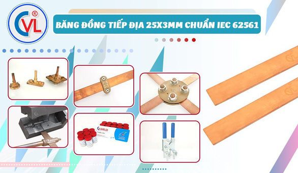 Băng đồng thoát sét tiếp địa 3x25mm Cát Vạn Lợi đạt chuẩn IEC 62561 - Ảnh 1.