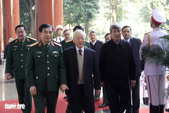 Tổng bí thư Nguyễn Phú Trọng dự Hội nghị Quân chính toàn quân 2022 - Ảnh 1.