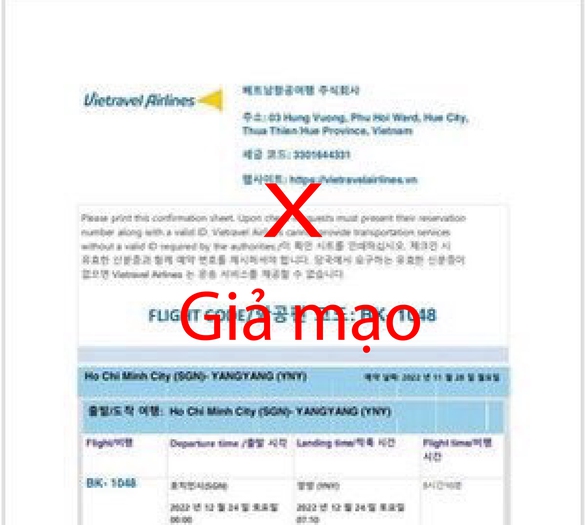 Vietravel Airlines cảnh báo mạo danh hãng bán vé quốc tế đi Hàn Quốc - Ảnh 1. Vietravel Airlines cảnh báo mạo danh hãng bán vé quốc tế đi Hàn Quốc - Ảnh 1.