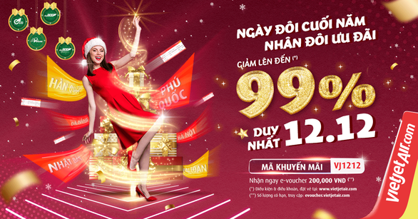 Đại tiệc quà đôi 12-12 từ Vietjet, ưu đãi lên đến 99% - Ảnh 1.