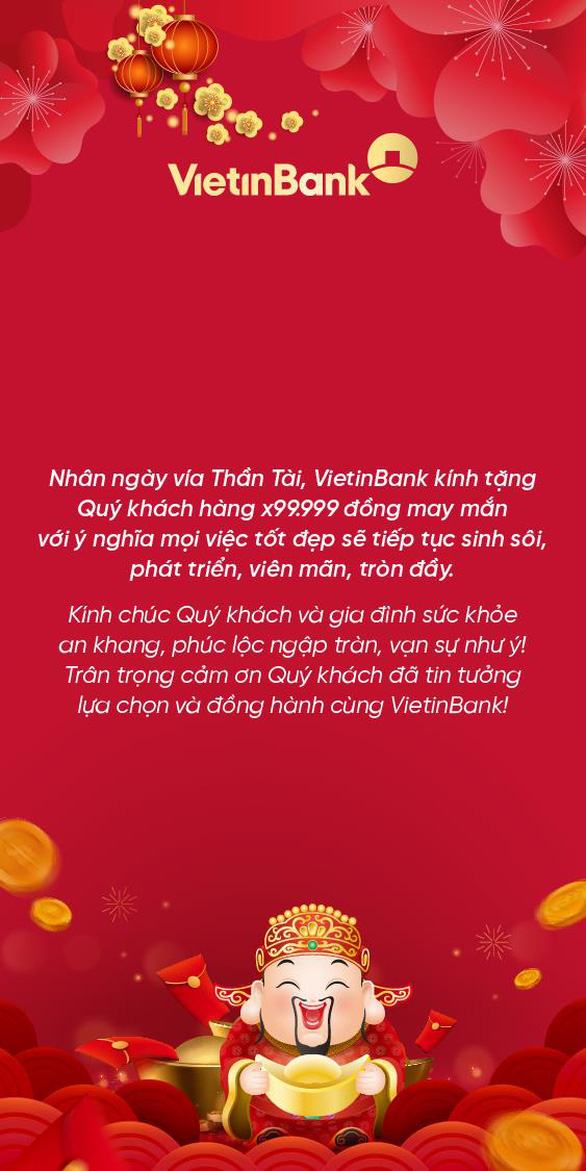 VietinBank dành 7 tỉ đồng lì xì cho khách hàng ưu tiên ngày vía Thần Tài - Ảnh 1.