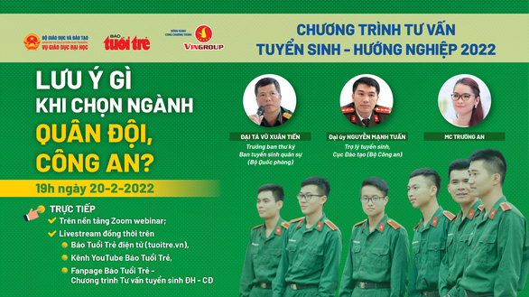 19h tối nay 20-2, chương trình tư vấn đặc biệt Lưu ý gì khi chọn ngành quân đội, công an? - Ảnh 1.