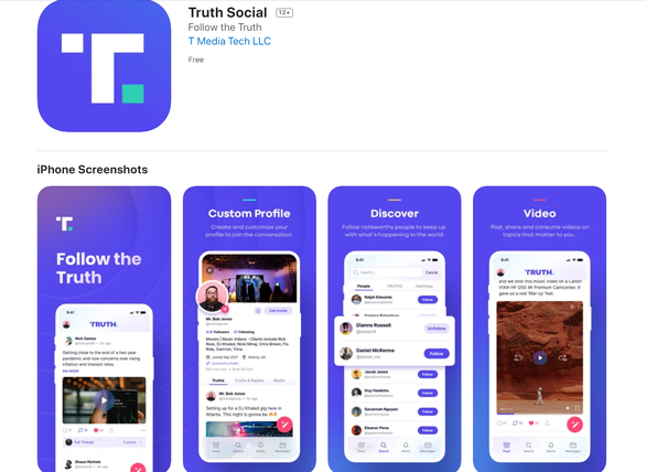 Truth Social - mạng xã hội của ông Trump - lên App Store - Ảnh 1.