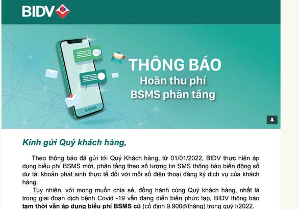 Ngân hàng đầu tiên hoãn tăng phí SMS Banking, Vietcombank liệu có thu theo mức cũ? - Ảnh 1.