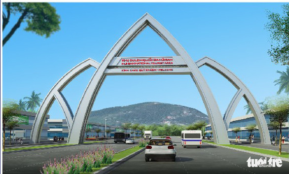 Xây dựng cổng chào khu du lịch quốc gia Núi Sam gần 12 tỉ đồng - Ảnh 2.