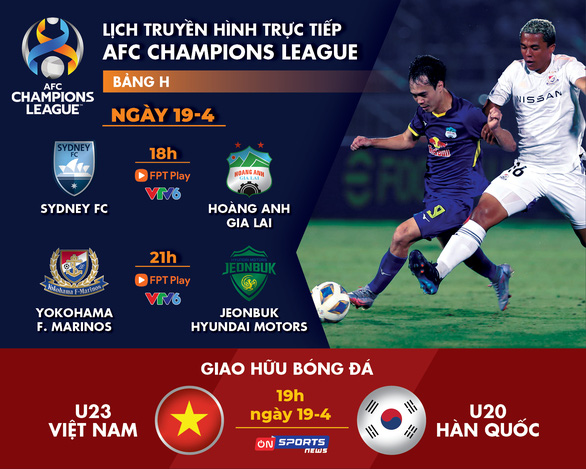 Lịch trực tiếp Sydney - HAGL, U23 Việt Nam - U20 Hàn Quốc - Ảnh 1.