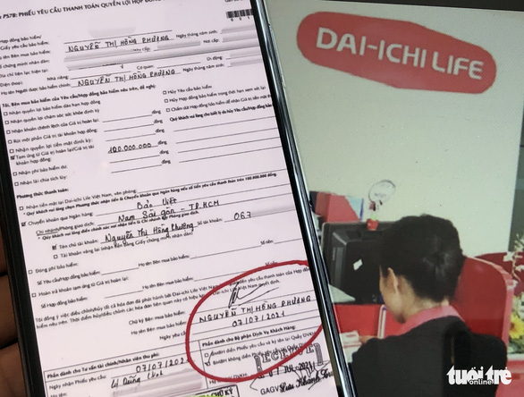 Đã có kết quả thẩm định vụ khách hàng tố bị giả chữ ký để rút hàng trăm triệu đồng tiền bảo hiểm - Ảnh 1.