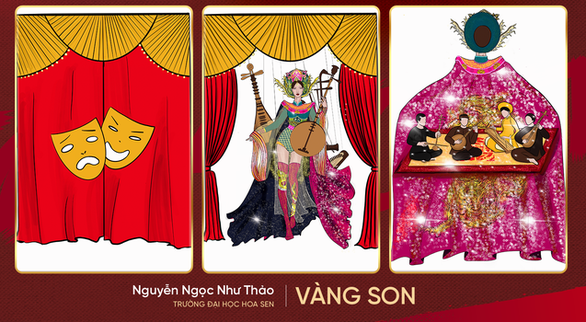 Bánh tráng, chiếu Cà Mau, ve chai... vô thiết kế trang phục dân tộc Hoa hậu hoàn vũ Việt Nam 2022 - Ảnh 10.