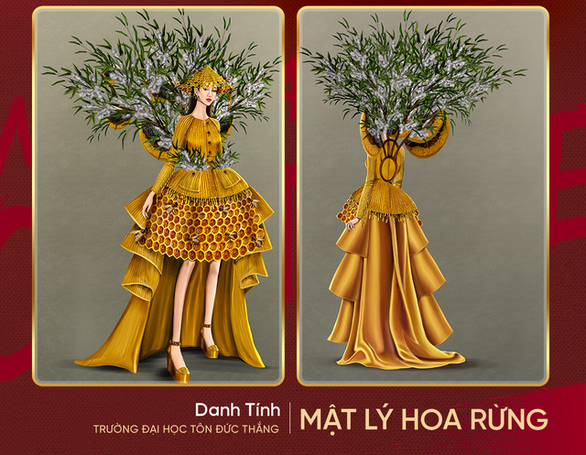 Bánh tráng, chiếu Cà Mau, ve chai... vô thiết kế trang phục dân tộc Hoa hậu hoàn vũ Việt Nam 2022 - Ảnh 5.