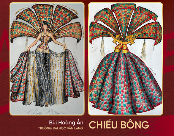 Bánh tráng, chiếu Cà Mau, ve chai... vô thiết kế trang phục dân tộc Hoa hậu hoàn vũ Việt Nam 2022 - Ảnh 7.