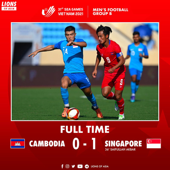 Phung phí cơ hội, U23 Campuchia thua sát nút Singapore - Ảnh 1.