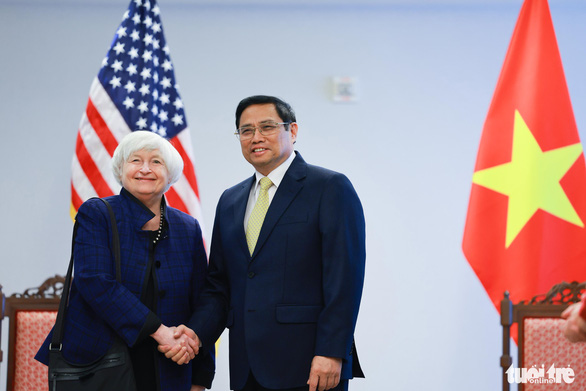 Thủ tướng Việt Nam tiếp Bộ trưởng Tài chính Mỹ tại Washington - Ảnh 1.