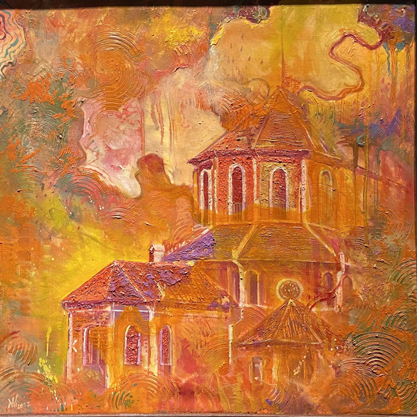 Ngắm Nhà thờ Đức Bà TP.HCM, Khuê Văn Các Hà Nội ảo diệu trong tranh của họa sĩ 9X - Ảnh 3.